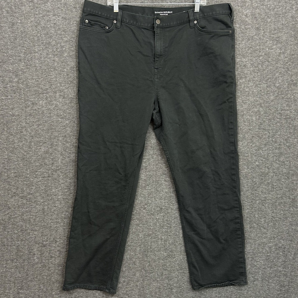 Banana Republic Traveler Chino Pants Men 42x32 (meas 42x29) Skinny Gray Office